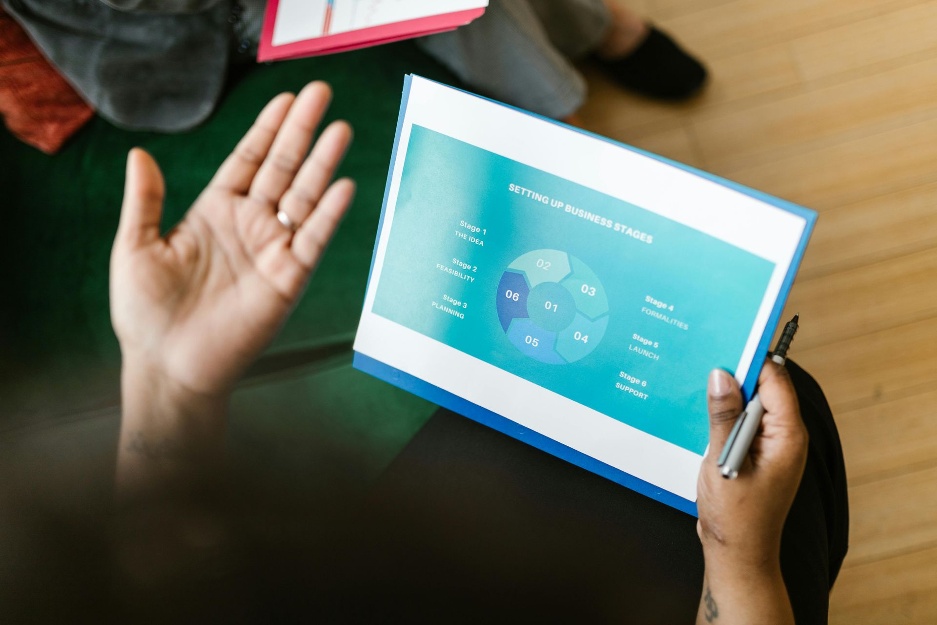 Consultant reviewing business analytics dashboard on a tablet