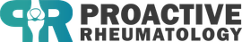 Proactive Rheumatology logo with teal icon and black text on white background