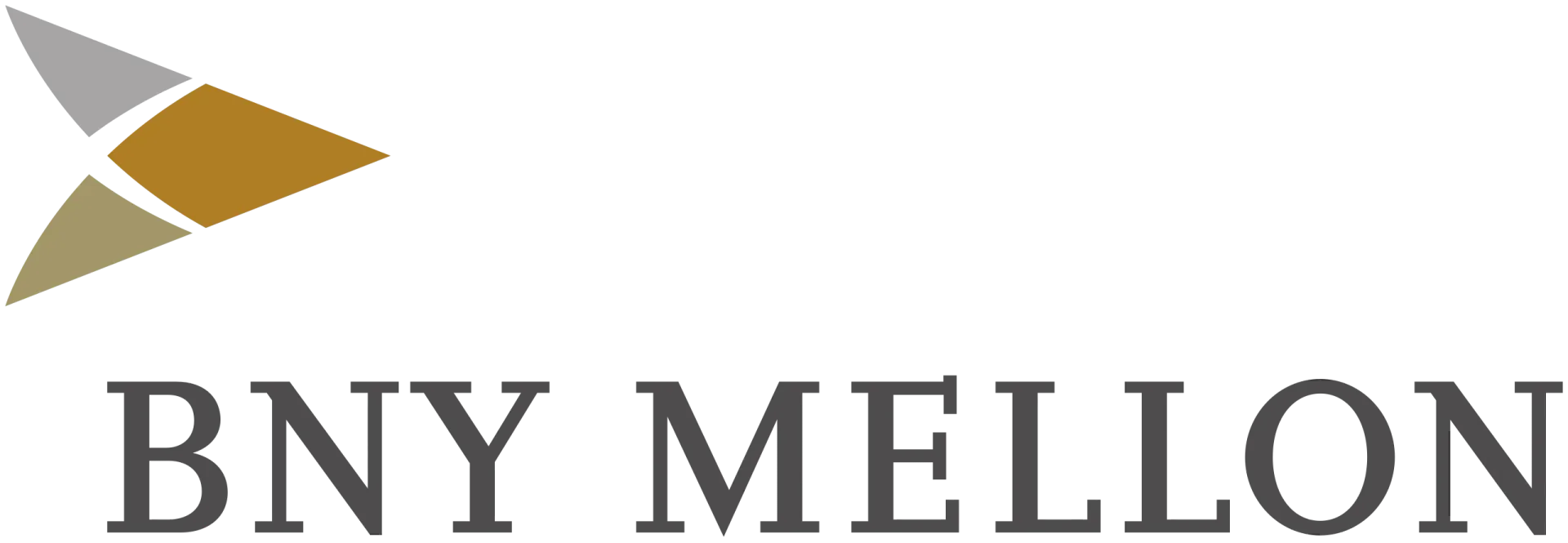 BNY Mellon logo with gold and gray geometric mark and black text