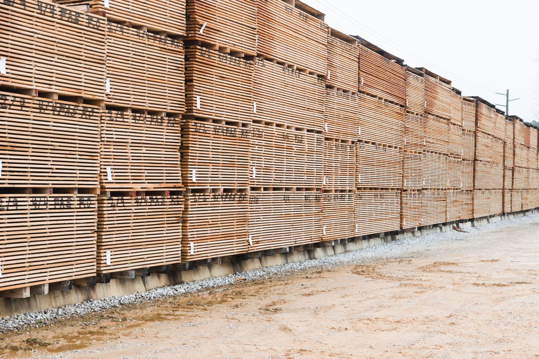 Stacks of wooden slabs
