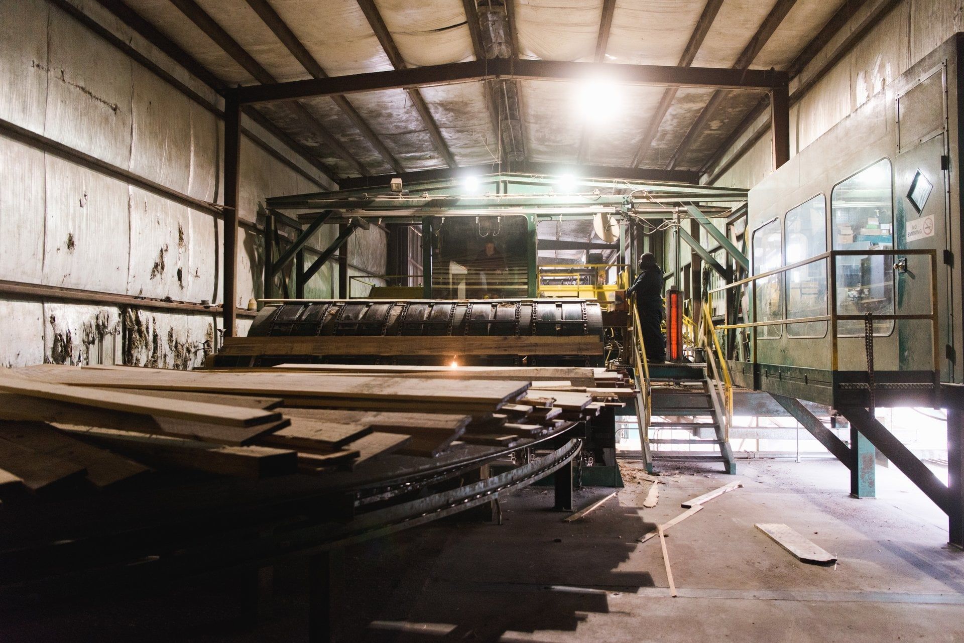 Interior of lumber cutting shop