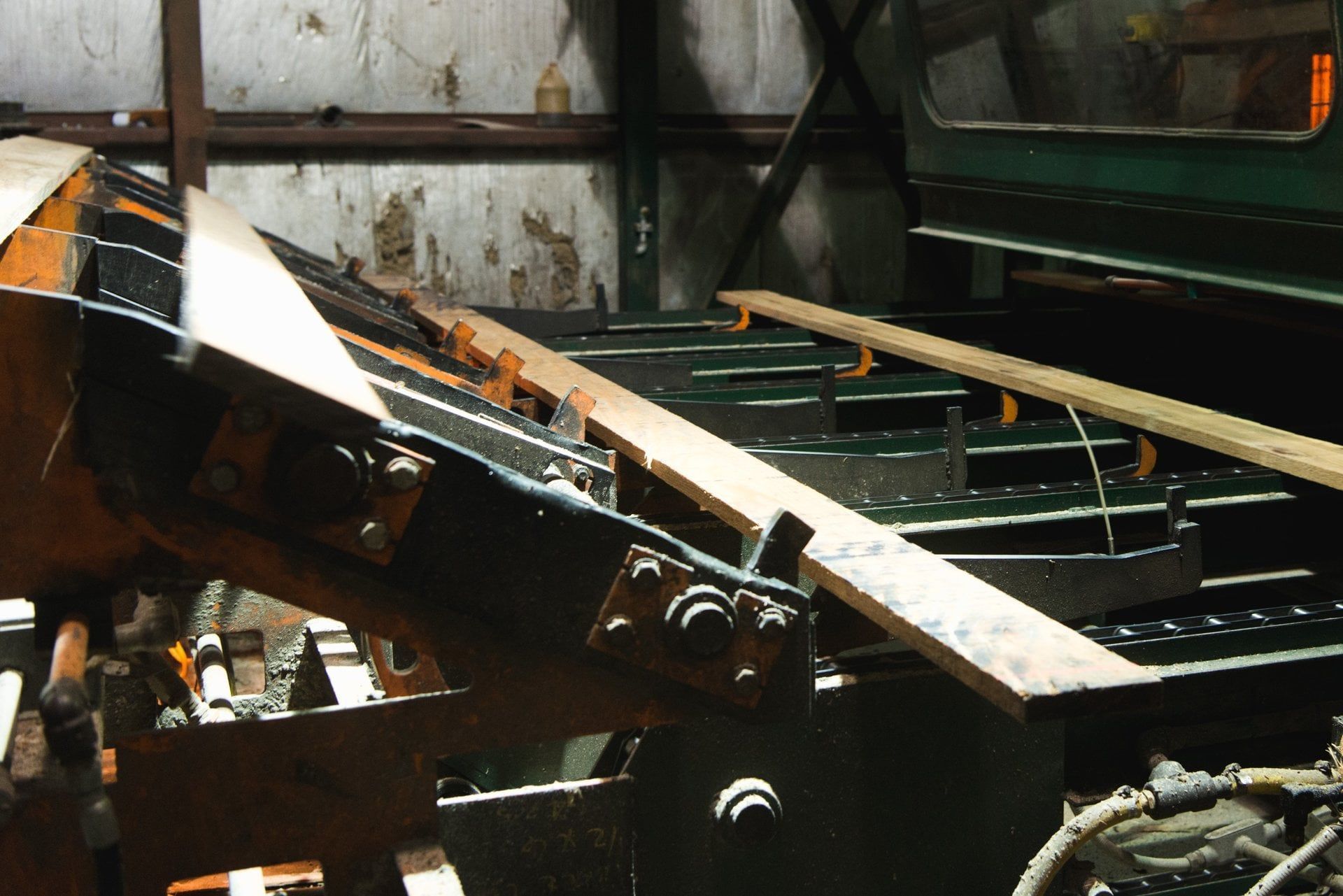 close up of lumber cutting