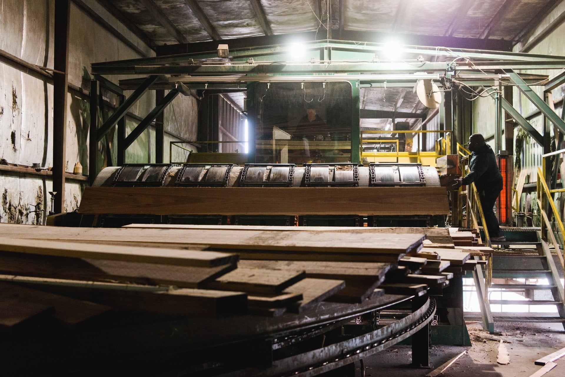 Interior of lumber cutting shop