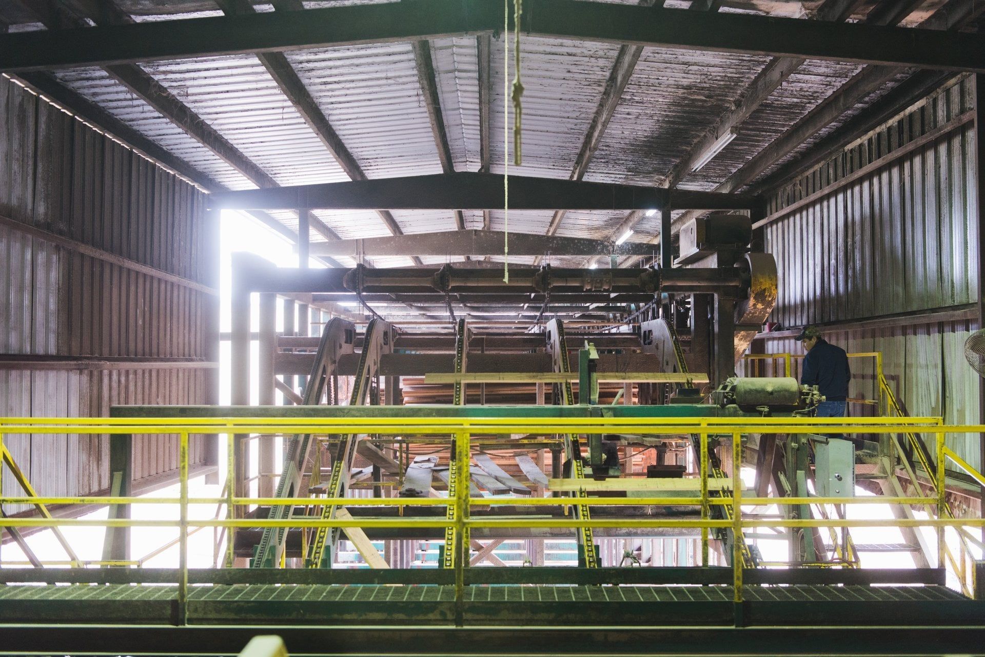 Interior of lumber cutting shop