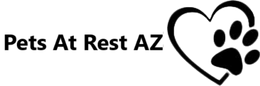Pets At Rest AZ logo with a heart-shaped paw print icon