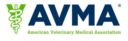 AVMA logo with green veterinary caduceus icon and blue acronym above