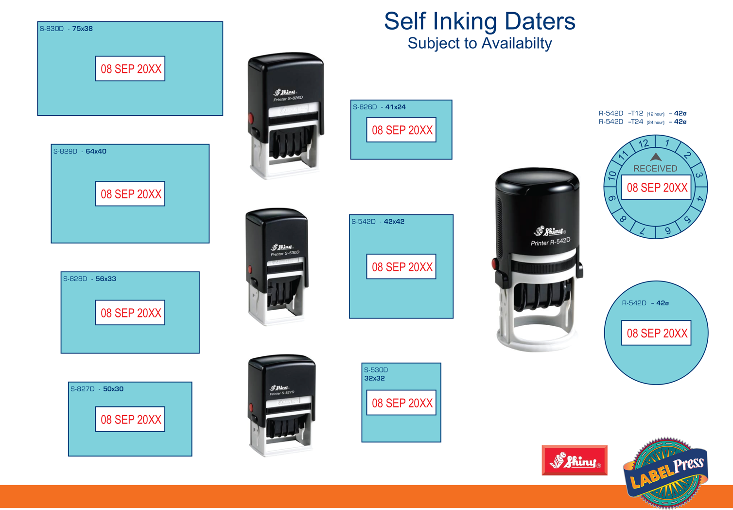 Self Inking Daters — Hobart, TAS — Labelpress Printing Services Pty Ltd Self Inking Daters — Hobart, TAS — Labelpress Printing Services Pty Ltd