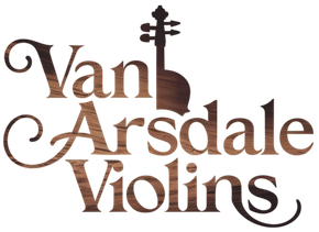 Van Arsdale Violins logo with brown violin and stylized text