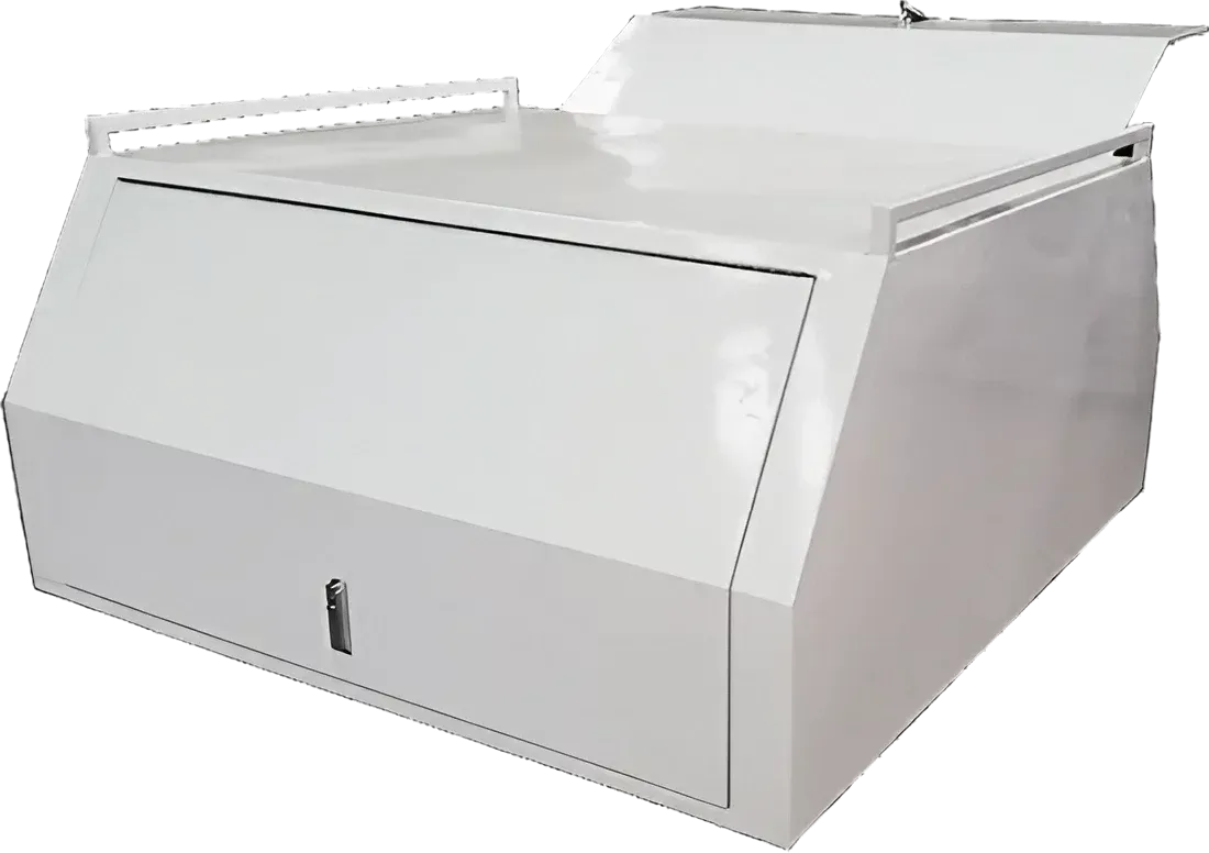 A White Box with A Drawer and A Door on A White Background — Maitland Sheet Metal in Rutherford, NSW