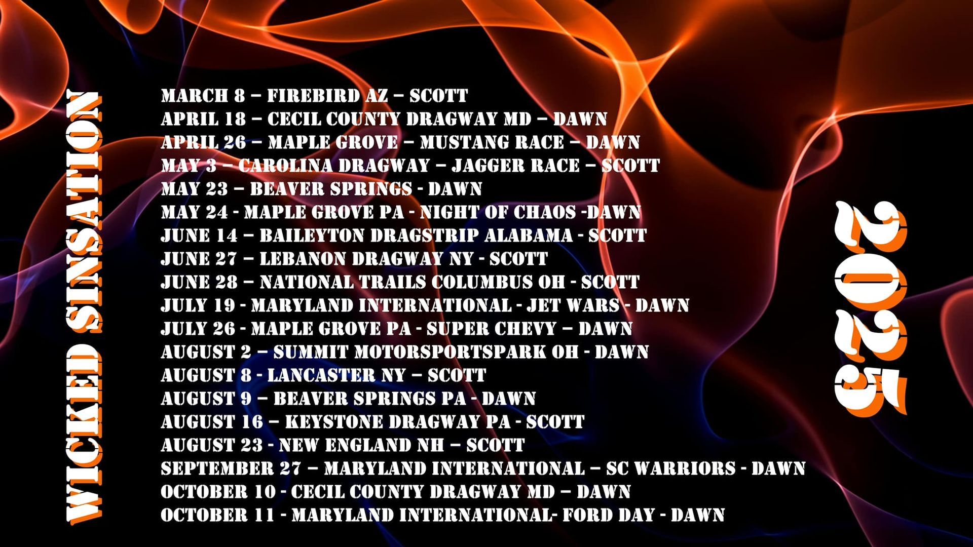 A poster for wicked sensation 2015 shows a list of dates
