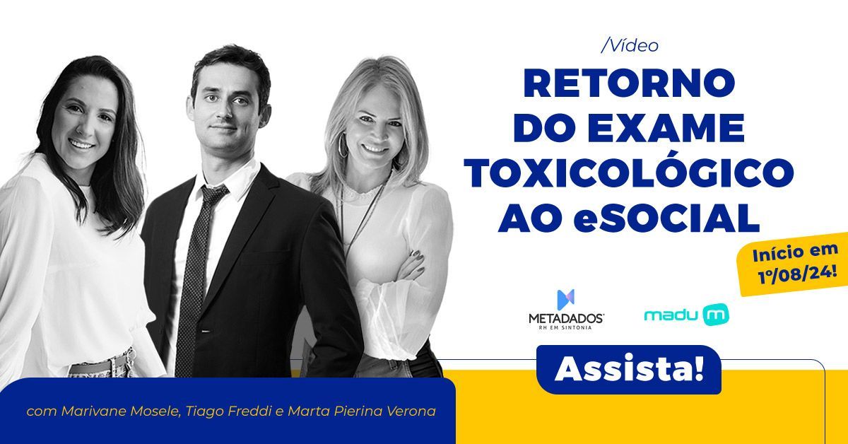 vídeo exame toxicológico