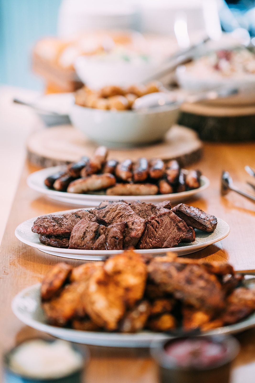 There are many different types of food on the table.