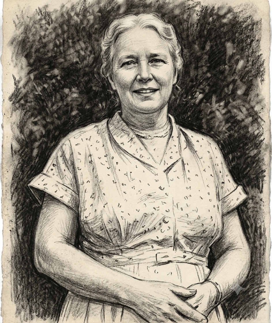 AI-generated sketch of Hannah Hurnard