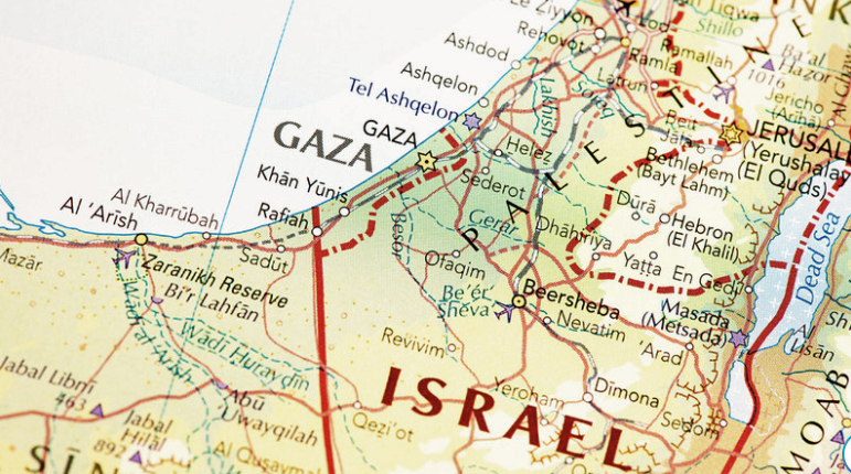 map of Israel and Gaza