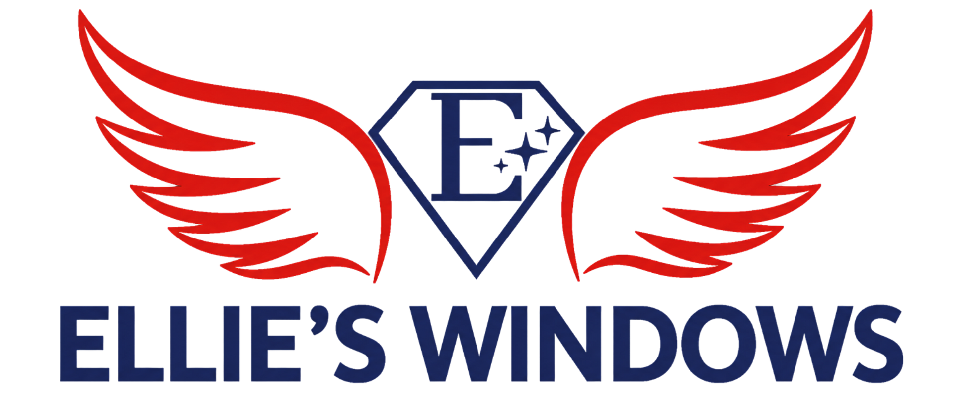 Ellie&rsquo;s Windows logo with blue and red wings around a diamond-shaped &ldquo;E&rdquo; emblem