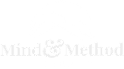 Faint gray “Mind & Method” logo on a white background