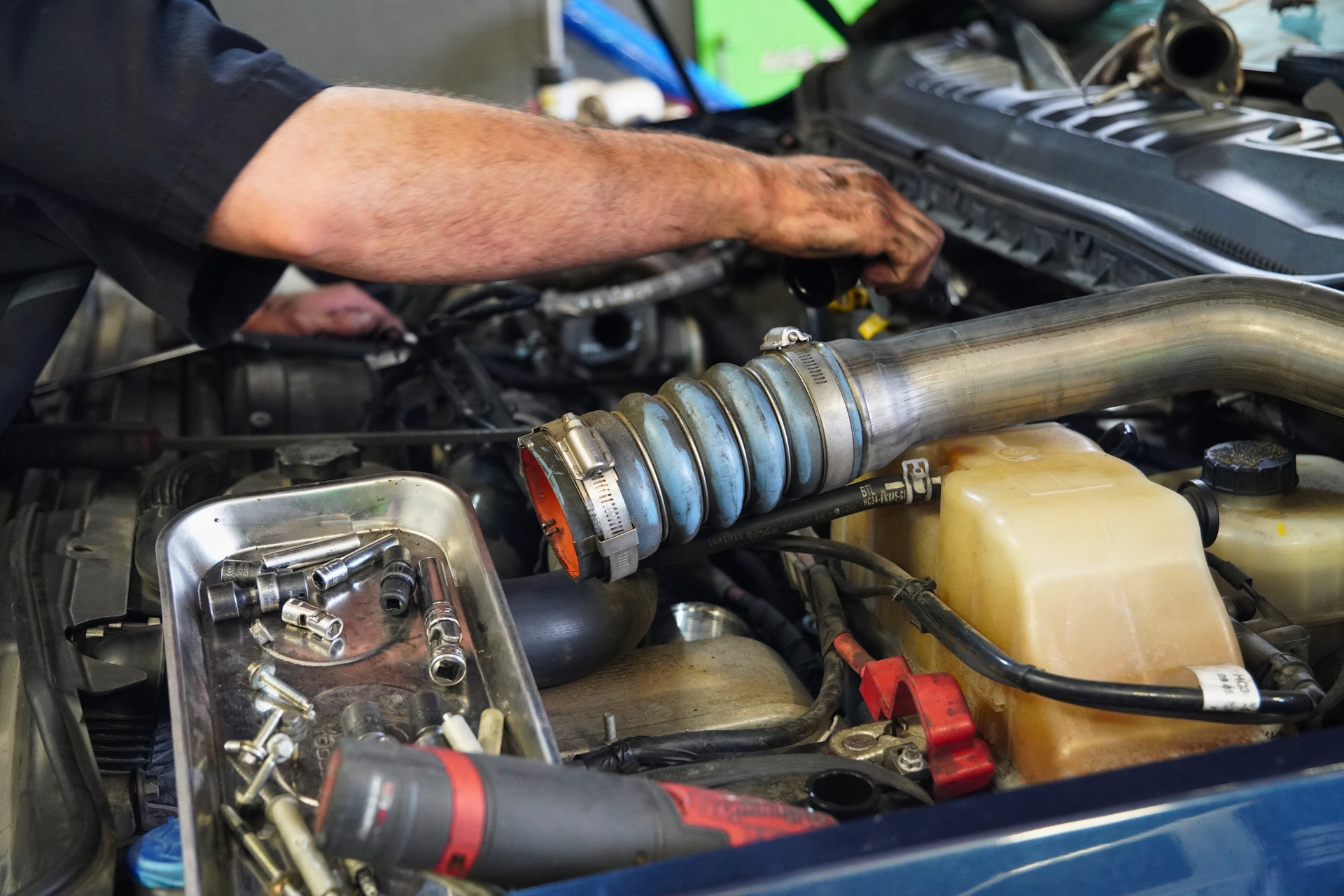 DCR conversion installation for diesel truck near New Braunfels TX at Texas Complete Truck Center