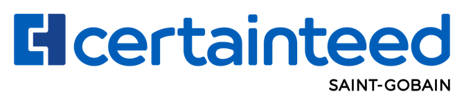 CertainTeed Saint-Gobain logo in blue and gray text