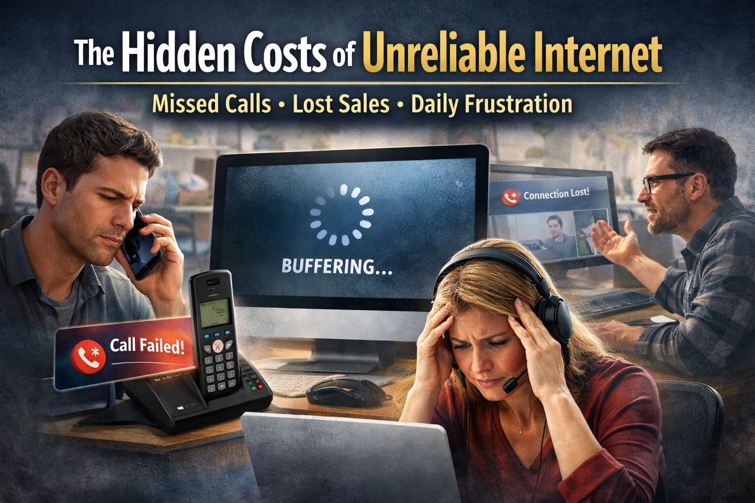 Slow internet causing buffering and frustration in a home