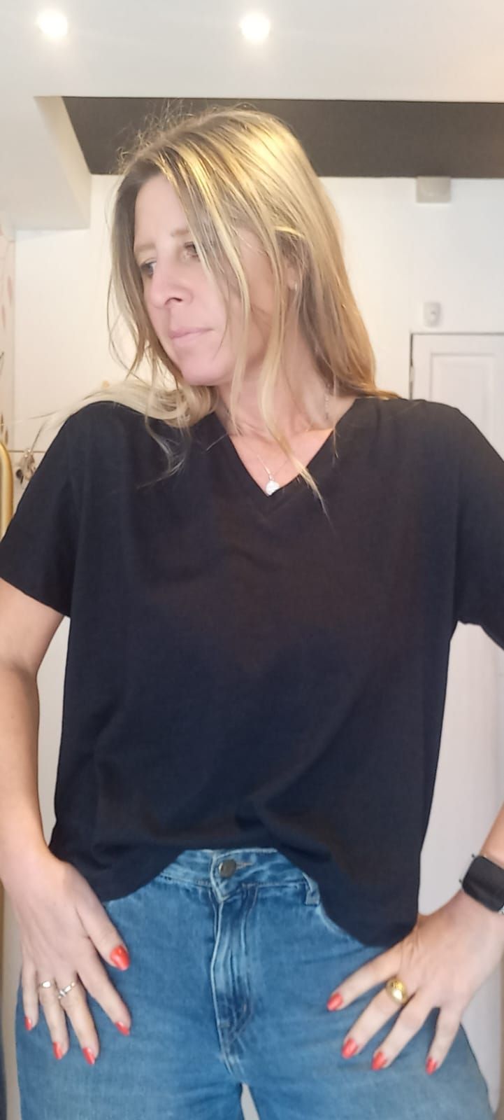Remera flame escote en v