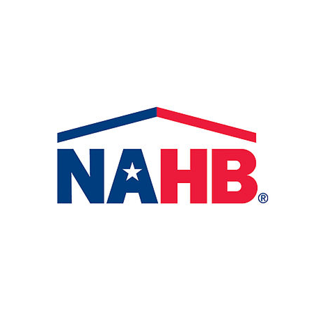 NAHB logo: blue and red roof over 