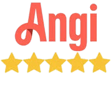 A logo for a company called angi with five stars