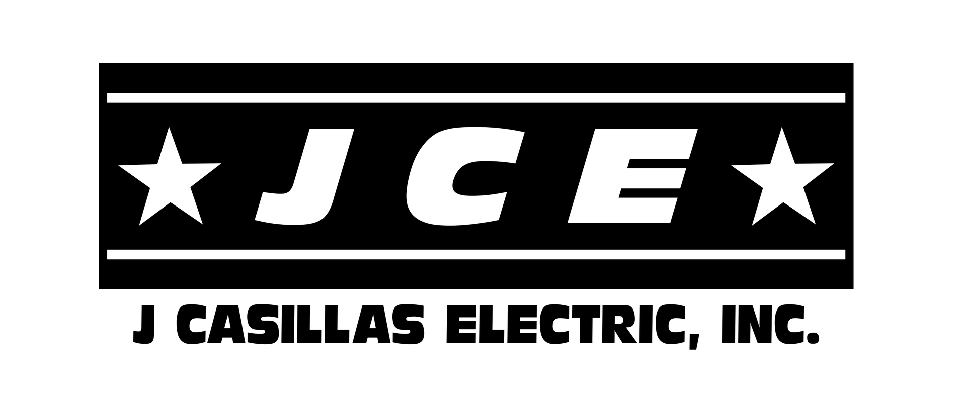 A black and white logo for J Casillas Electric Inc.