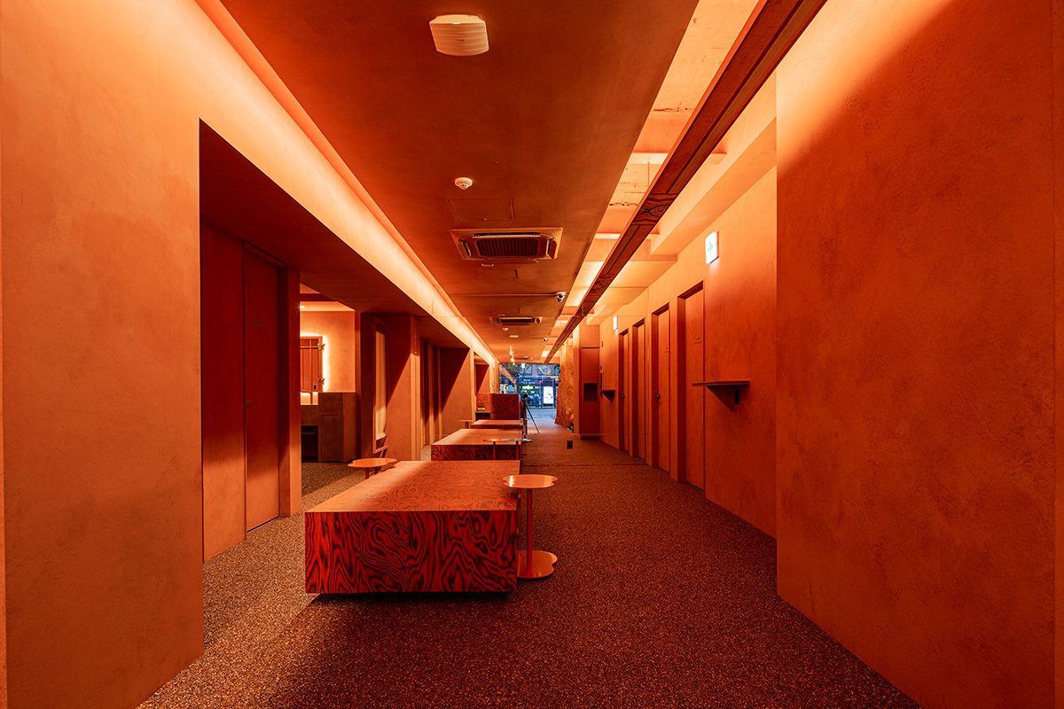 Corridor to private treatment rooms