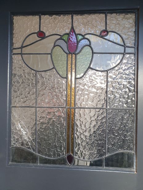 A Close Up of a Stained Glass Window on a Door — Moss Vale Glass In Bundanoon, NSW