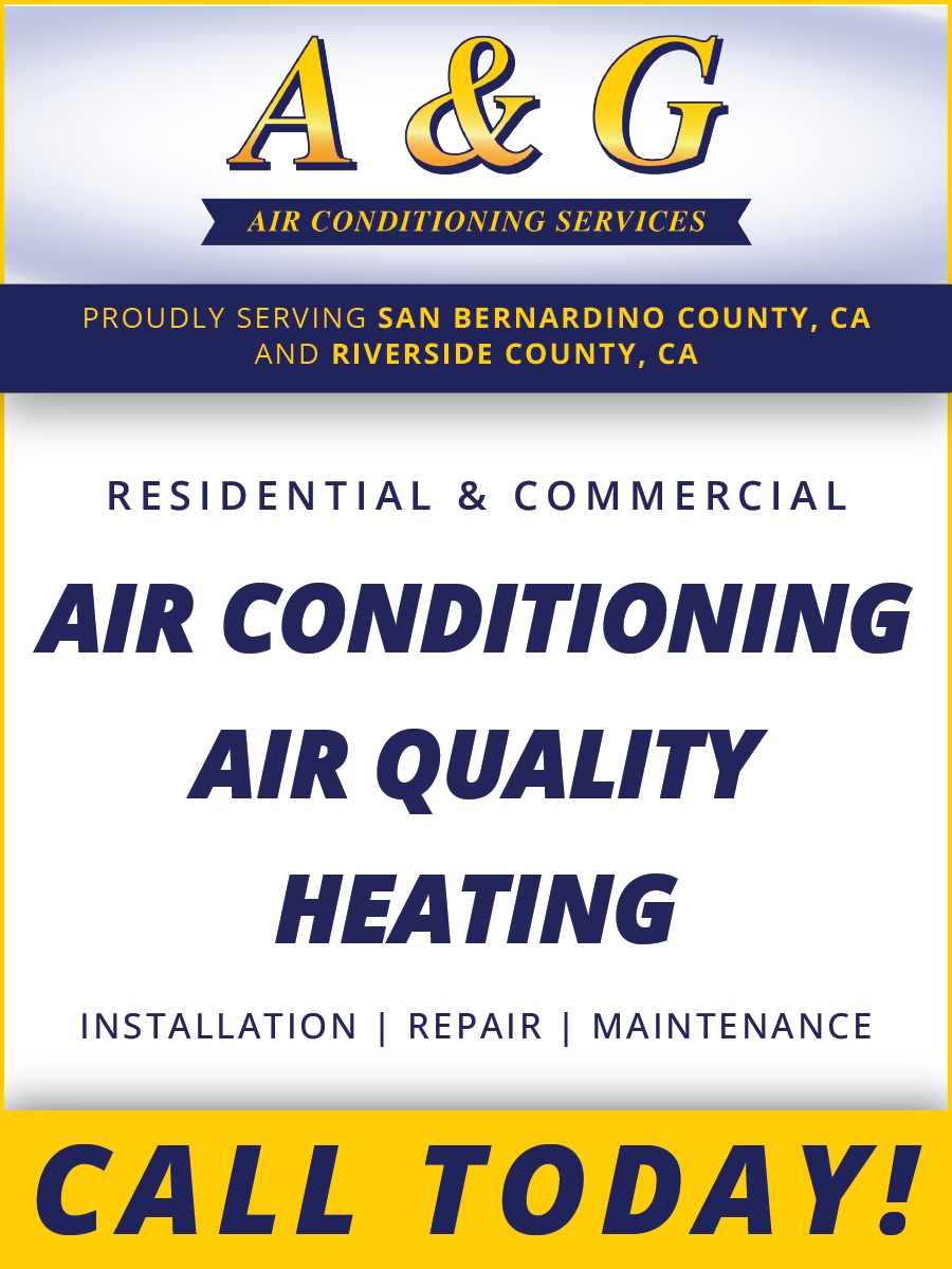 An advertisement for a & g air conditioning services