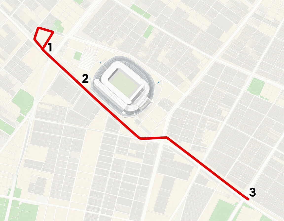 5K course route map with mile markers