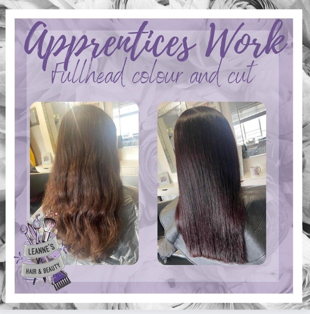 A picture of a woman 's hair before and after being cut.