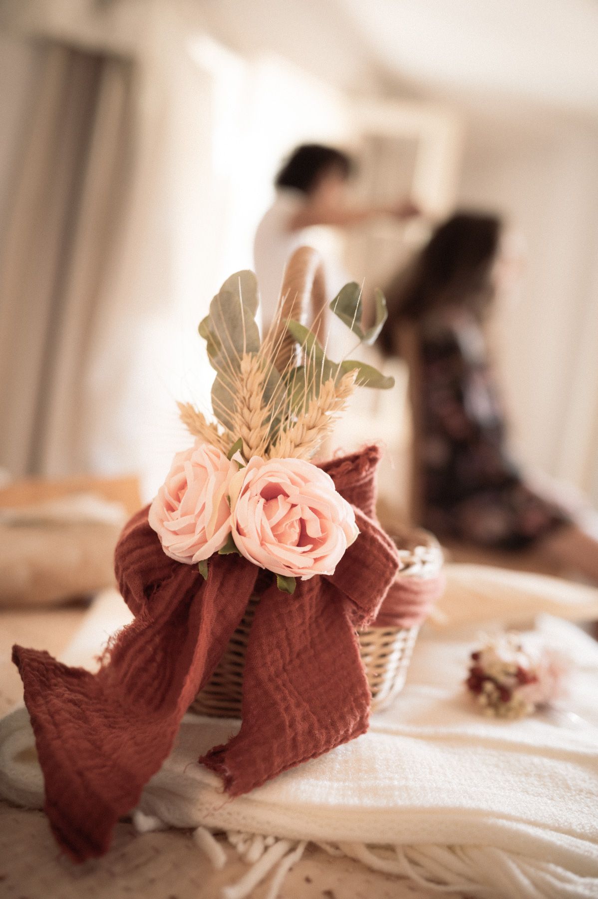 decorated basket for wedding rings