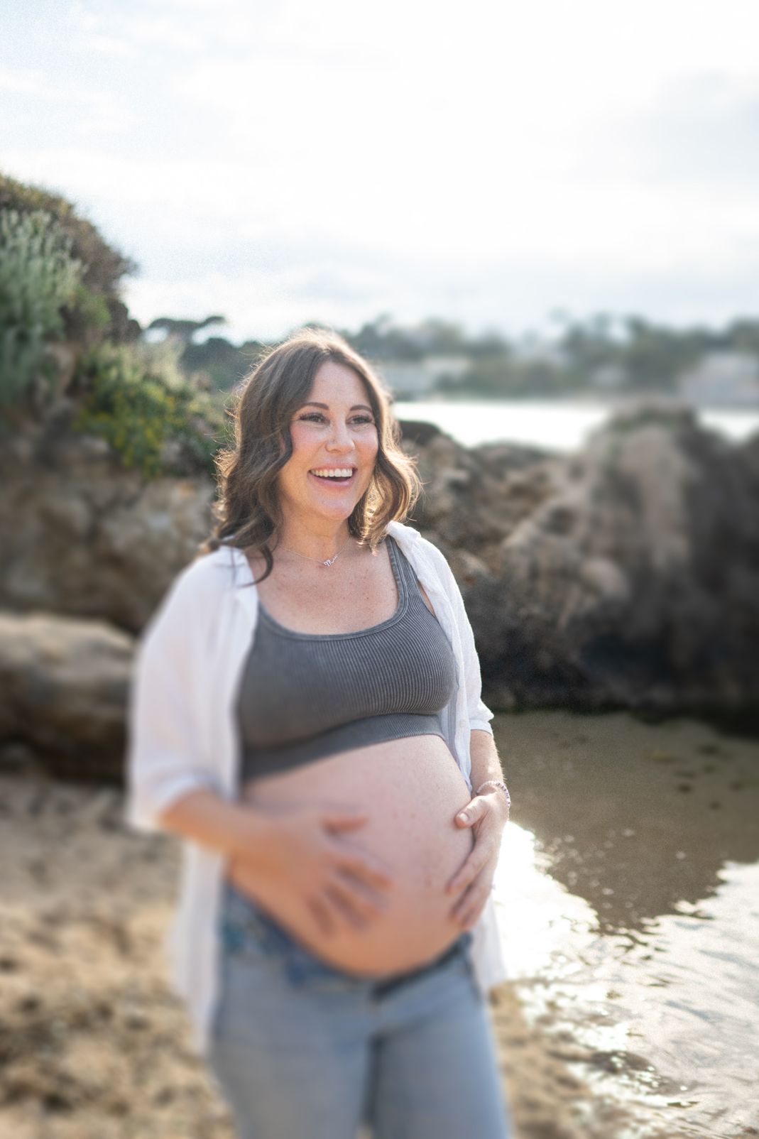 portrait of a pregnant lady during a maternity photoshoot