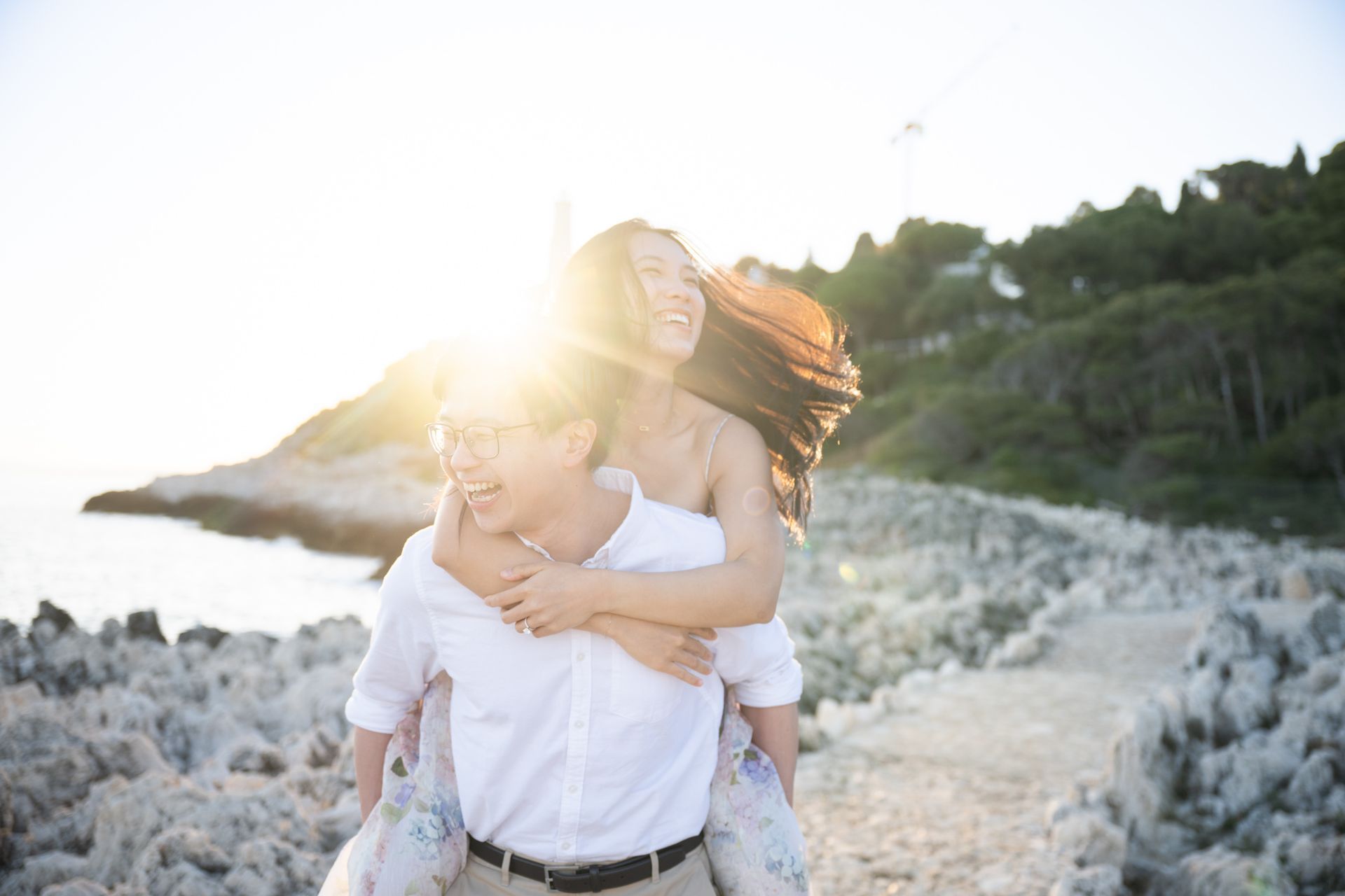 A professional photograph of a relaxed, natural style photoshoot.