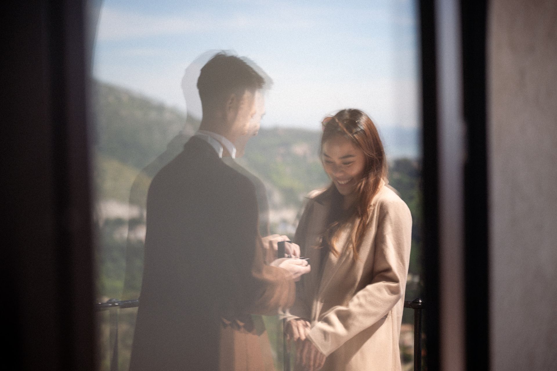 A surprise proposal in chateau Eze on the French Riviera.