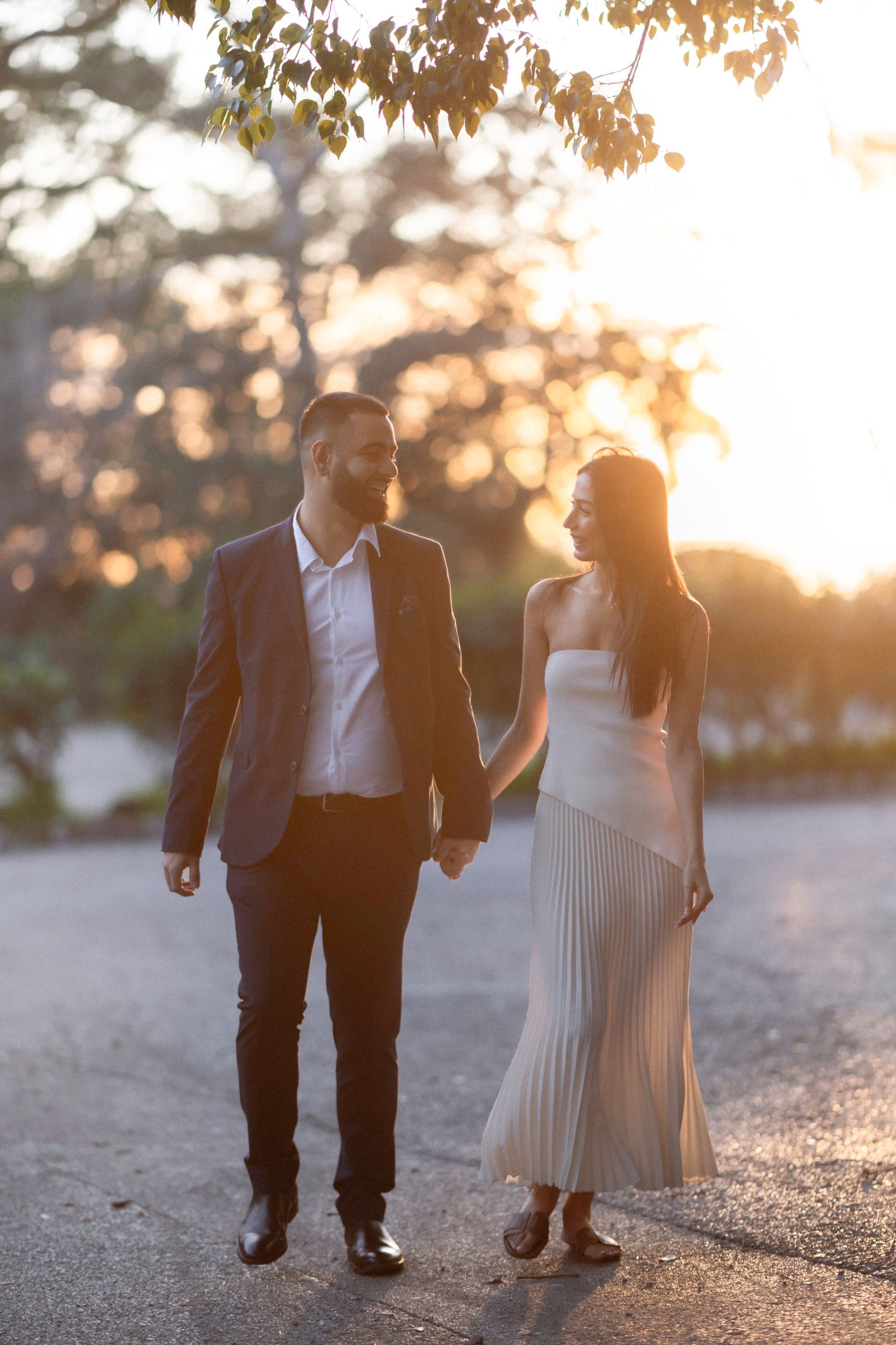 A couple photoshoot during golden hour on Castle Hill, Nice
