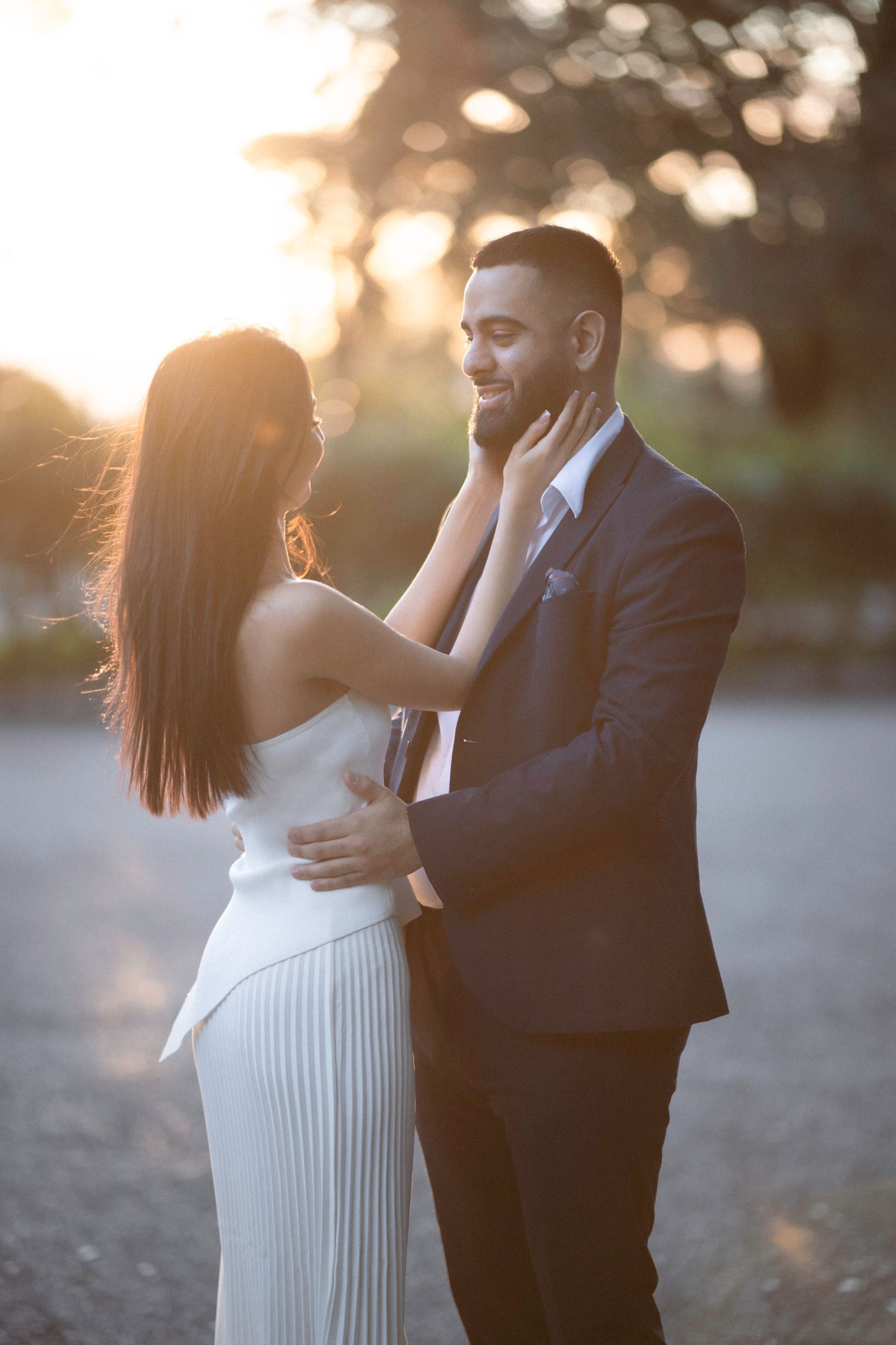 A romantic photoshoot during golden hour on Castle Hill, Nice