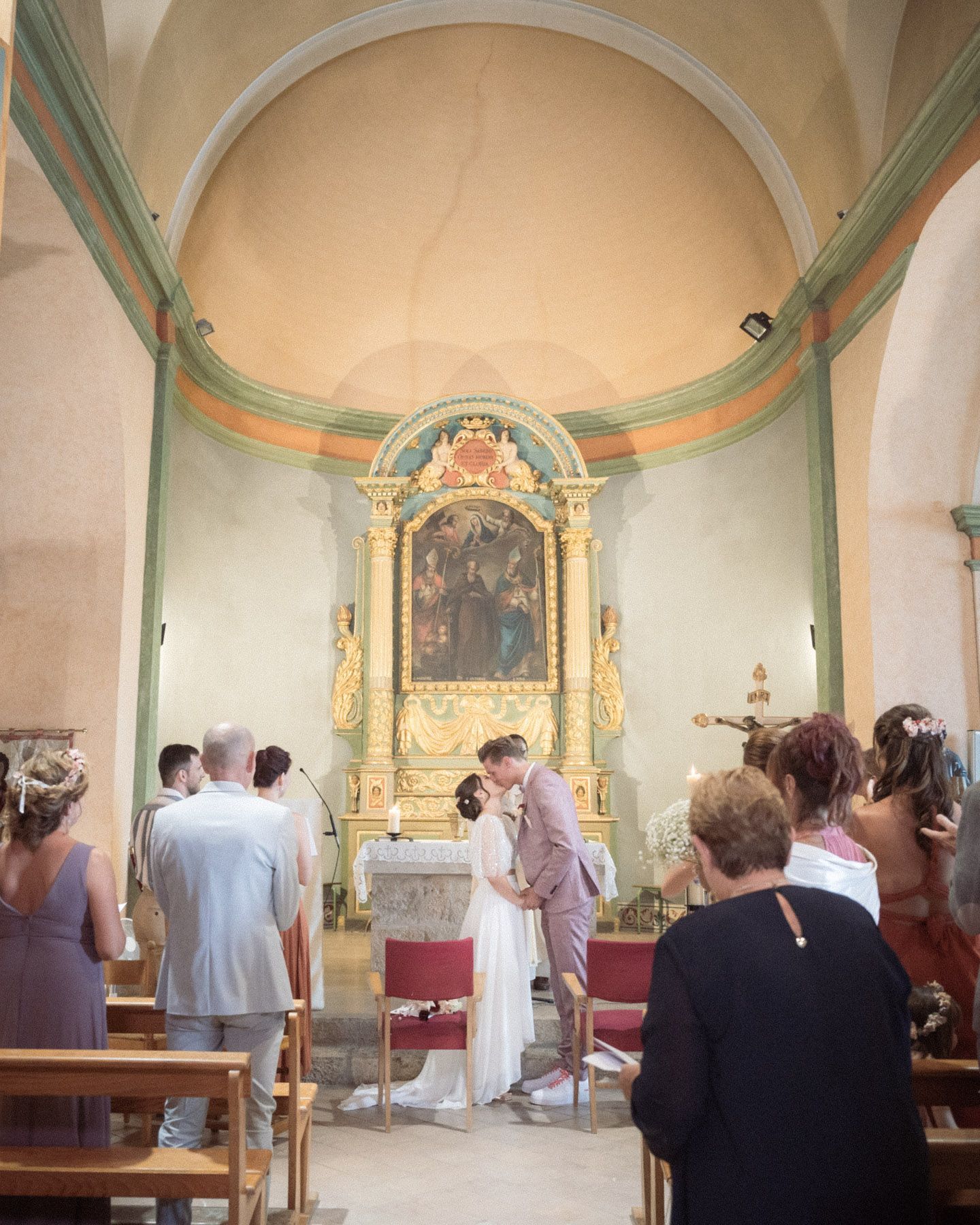 The first kiss in the church