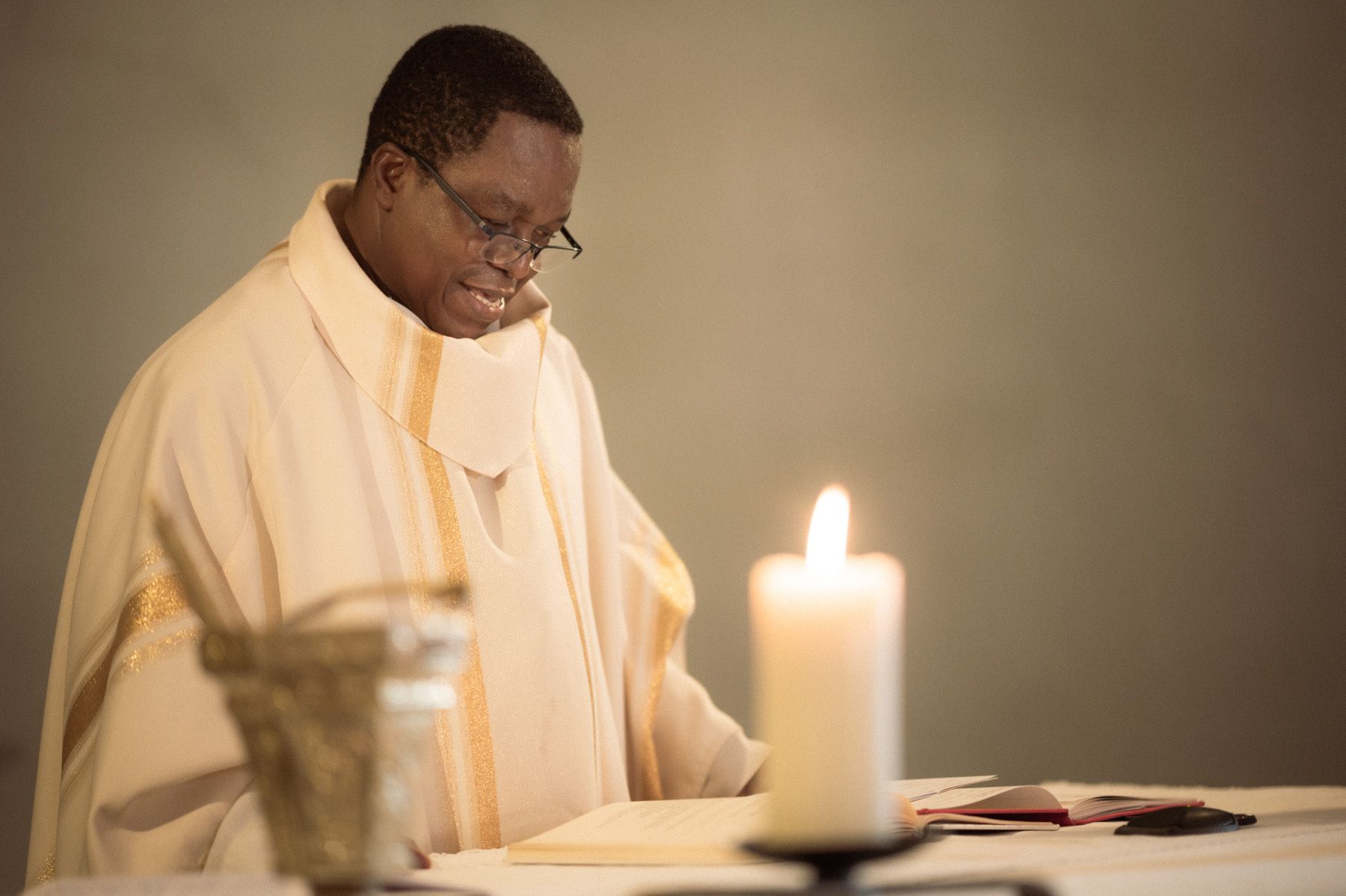 priest during wedding ceremony
