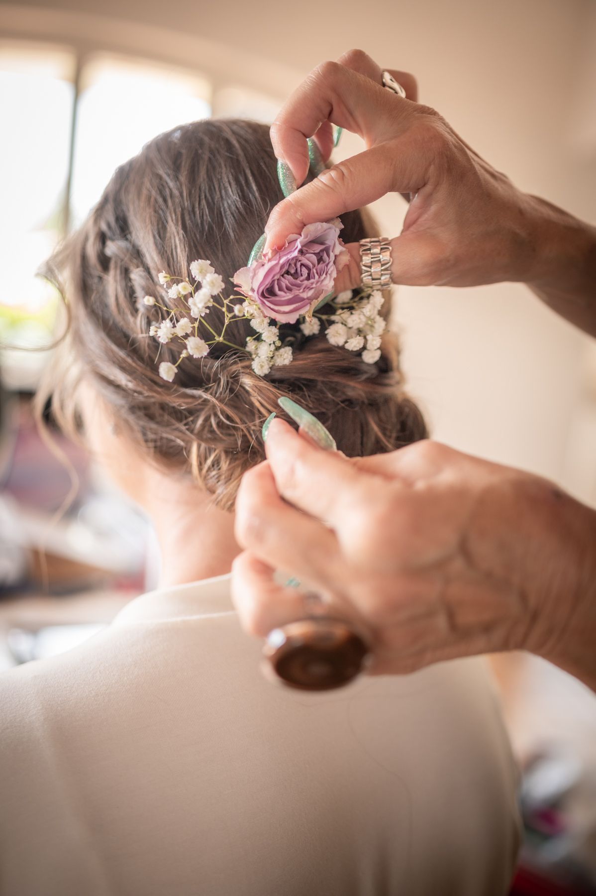 photographie de mariage coiffure de mariage gros plan