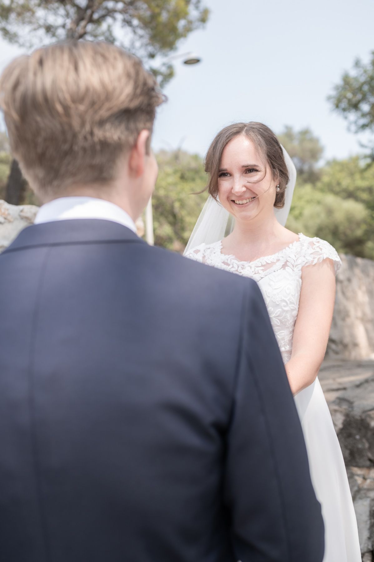 Un first look à Nice sur le Mont Boron le jour d'un mariage