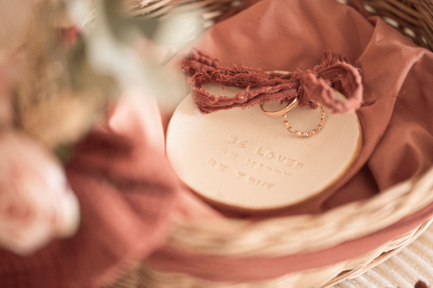 close up of wedding rings