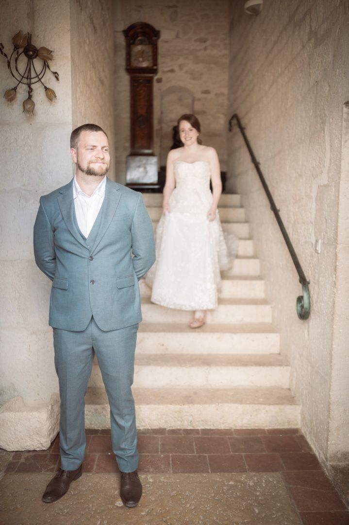 domaine les gaillardoux wedding first look