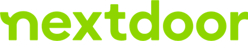 Nextdoor logo in bright green lowercase text on a white background