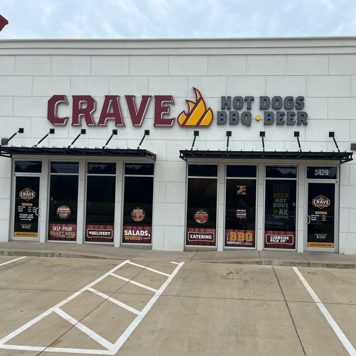 Crave restaurant storefront | channel letter signs near me