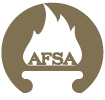 Brown AFSA logo with a stylized flame and sailboat above the letters 
