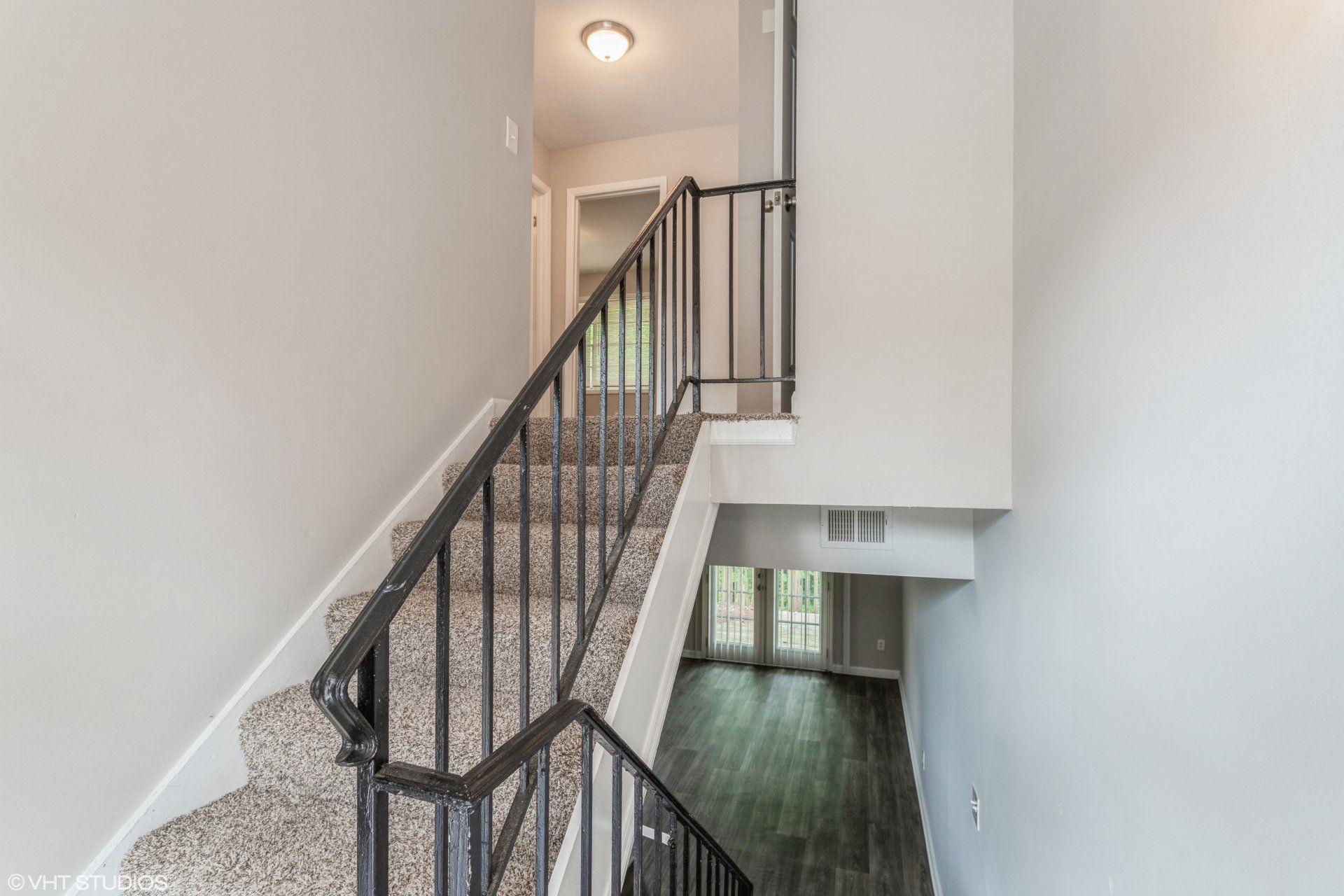 Carpeted staircase shot