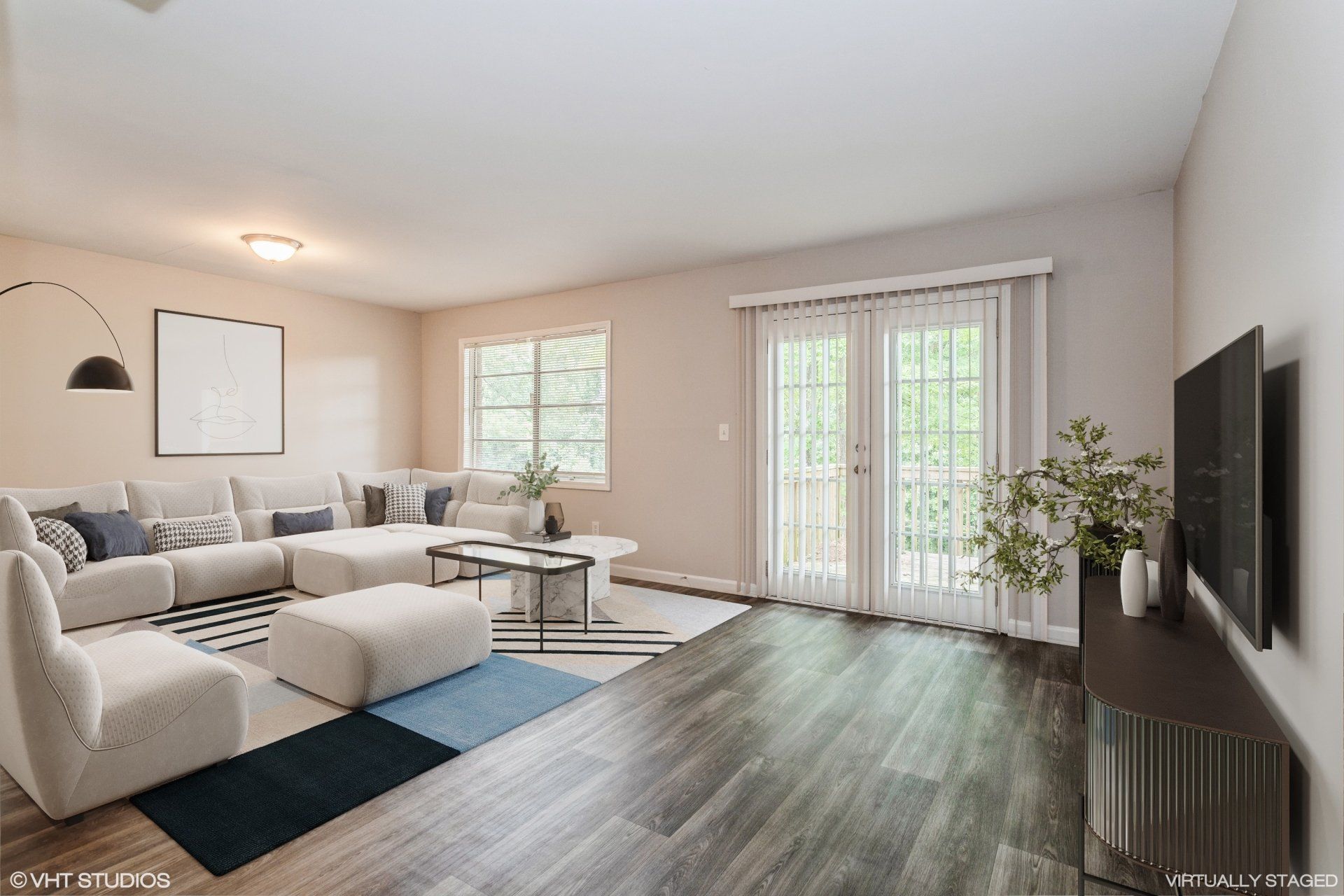 Living Room with vinyl flooring