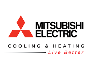 Mitsubishi Electric logo with red symbol and text
